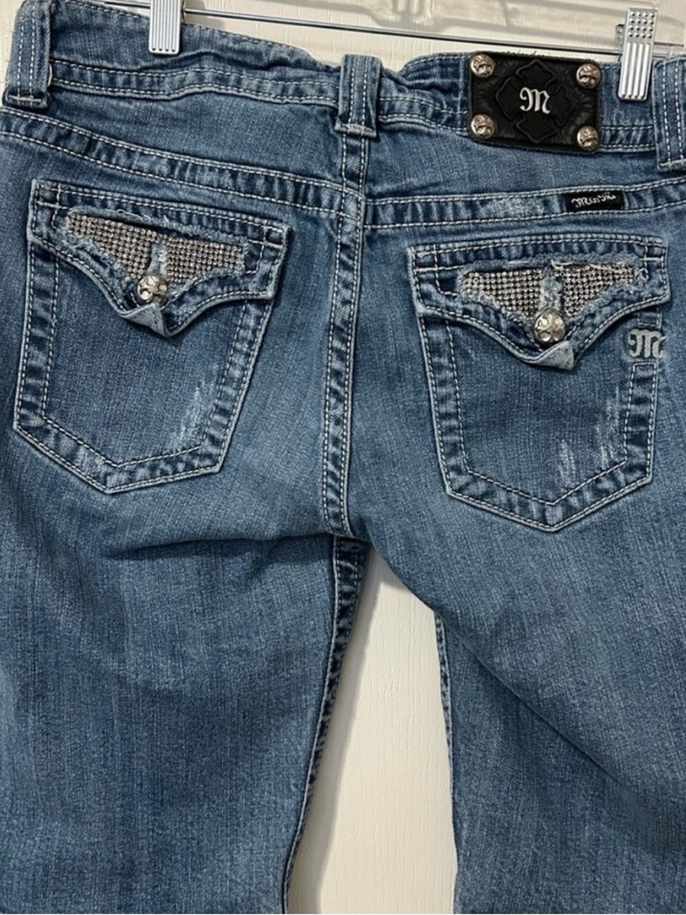 Miss Me Blue Boyfriend Denim Shorts - Picture 3 of 4